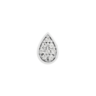 junipurr 14 k white Gold Pear Swarovski stones decorative end JJ0166-WG