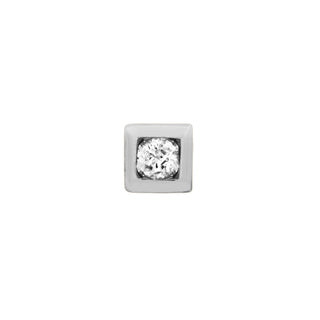 junipurr 14k white gold Square Cubic Zirconia Bezel Set Gem decorative end JJ1380 WG