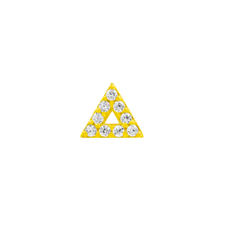 junipurr 14k yellow Gold Triangle with Swarovski stones decorative end JJ0110-YG