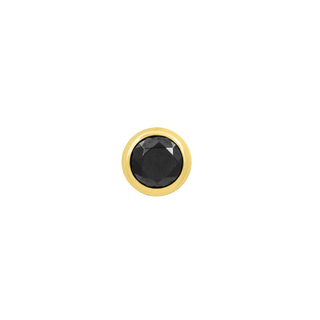 junipurr 14k yellow gold Round Bezel Black CZ decorative end JJ0250-YG