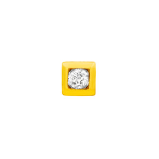 junipurr 14k yellow gold Square Cubic Zirconia Bezel Set Gem decorative end JJ1380 YG