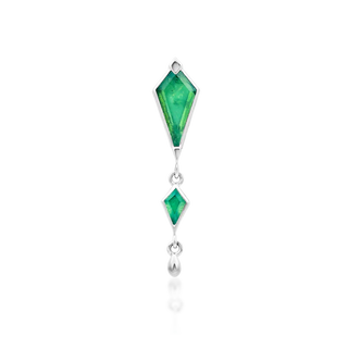 White gold JUNIPURR JEWELRY UNITY - 14k Gold Threadless End with Chrysoprase gem