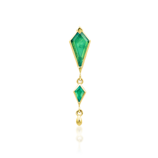 Yellow gold JUNIPURR JEWELRY UNITY - 14k Gold Threadless End with Chrysoprase gem
