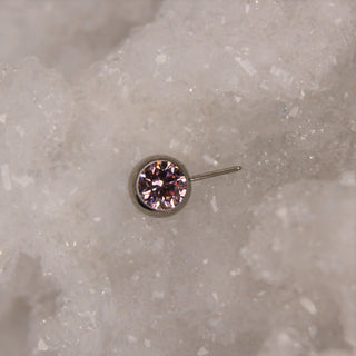 neometal morganite cz swarovski pink gem nipple piercing gem attachment