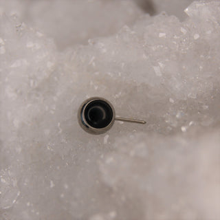 neometal black onyx fauxpal opal nipple piercing attachment bar
