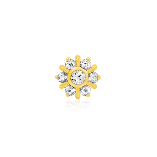 Junipurr Jewelry Radiant 7 Gem CZ Cluster - 14k Gold Threadless End