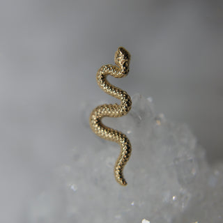 bvla delicate snake 14k gold piercing end