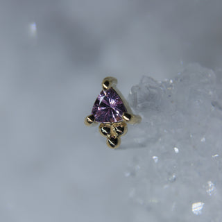 bvla gold piercing with pink sapphire cardiff uk