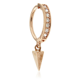 Rose gold Rook ring with charm