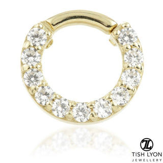 yellow gold tiny piercign ring